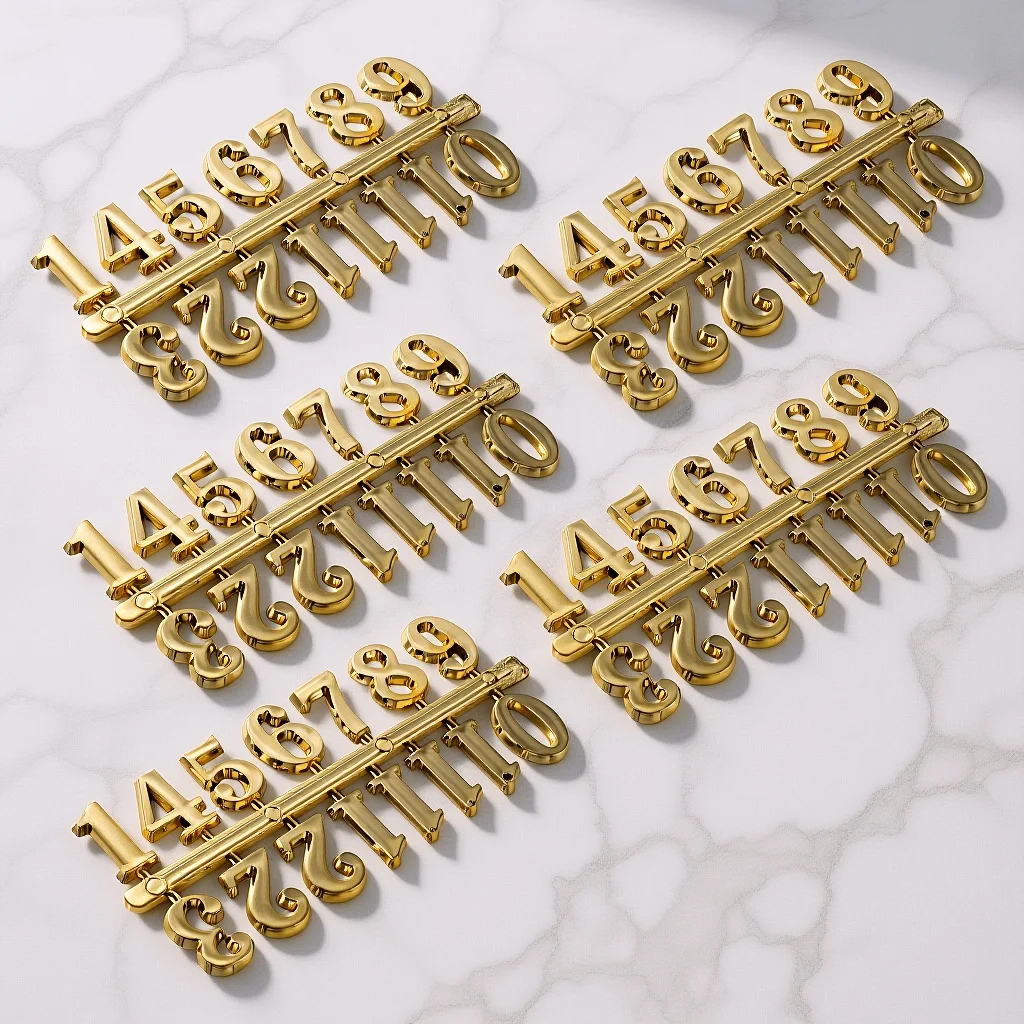 

5Sets Clock Numbers Kit Arabic Numerals Premium Material DIY Clock Repairing Accessories for Home Decor Silver