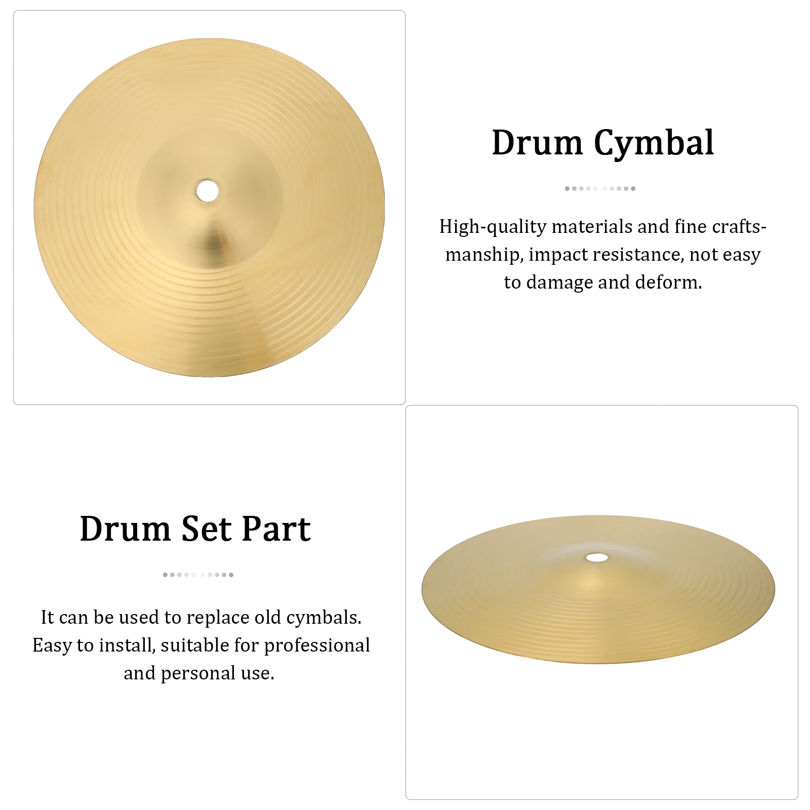 

8-inch Cymbal for Drums Splash Replacement Parts Premium Brass Material Durable Impact Resistant Suitable for Drummers