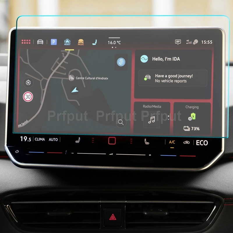 واقي للشاشة من الزجاج المقسى لـ ID.Buzz 2024 12.9 بوصة راديو معلومات السيارة نظام تحديد المواقع طبقة رقيقة واقية مضادة للوهج #2