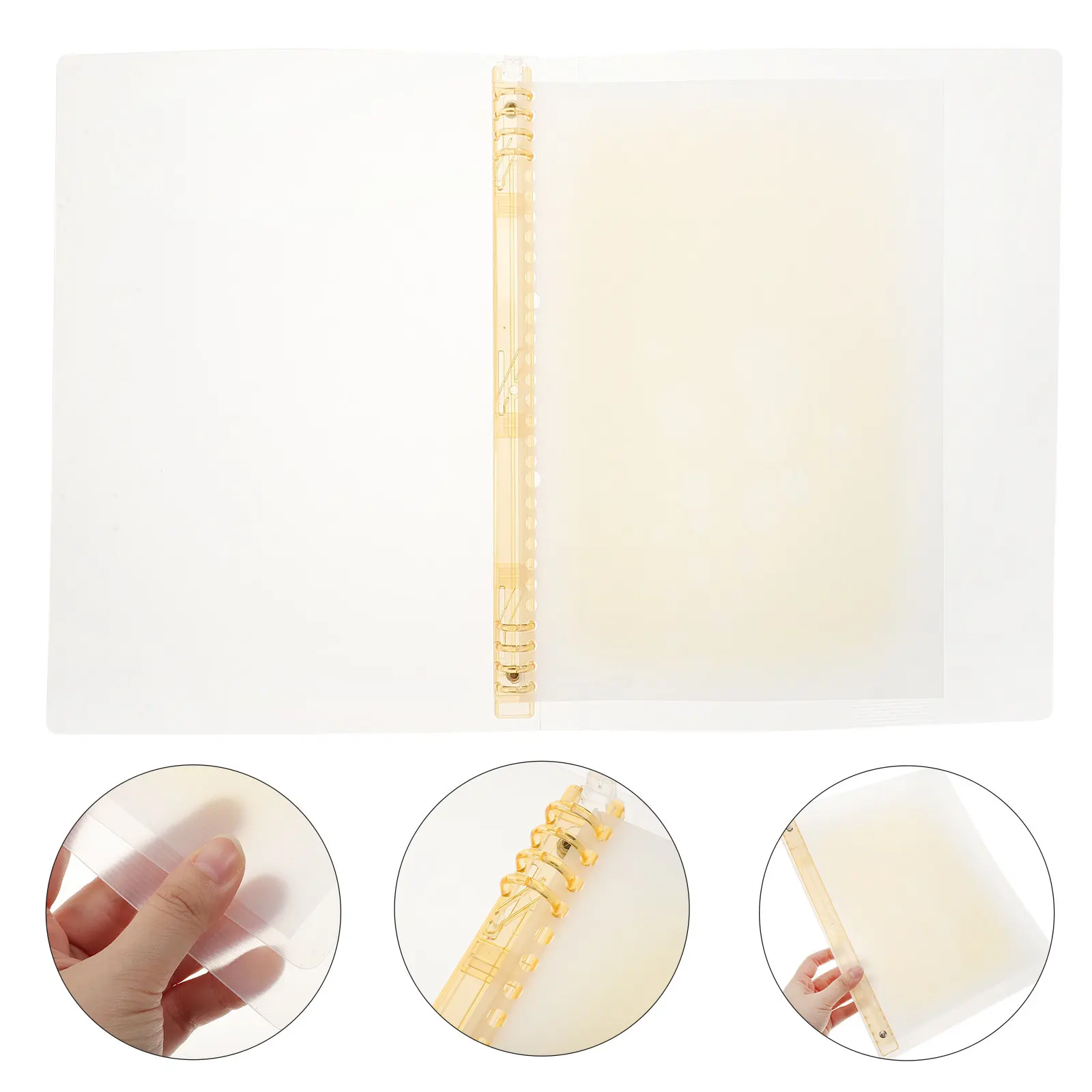 

A4 Loose Leaf Book Cover Heavy Duty Tear Resistant Easy Clean Protective Shell for Students Teachers Professionals Document