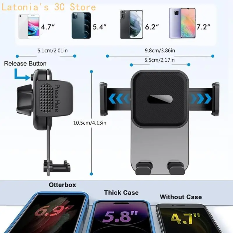 Acrylic Clear Car Vent Phone Mount Blends Any Interior Color Fashionable Designs for Travel Use X3UB