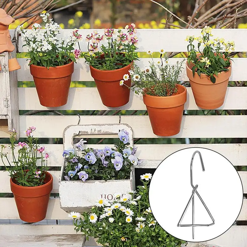 Terracotta Pots Hangers Wall Clay Pot Hanger Hook For 4-7in Terracotta Pot Anti-Rust Iron Planter Hanger For Hanging Flower Pot