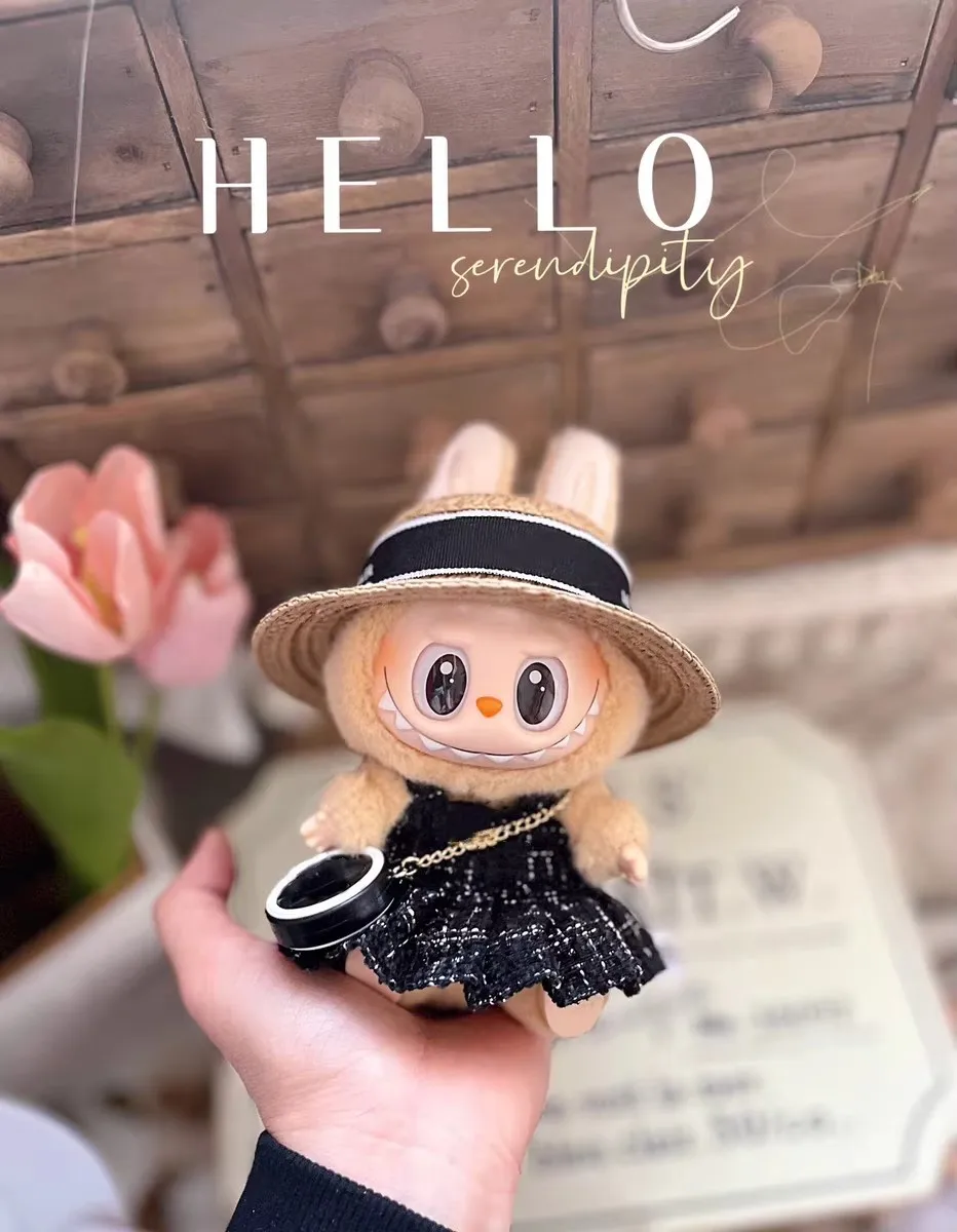 

2025 New Labubu Doll Clothes Set Advanced clothes designer 17cm labubu Mini luxury Cute design labubu senior fashion brand Gift