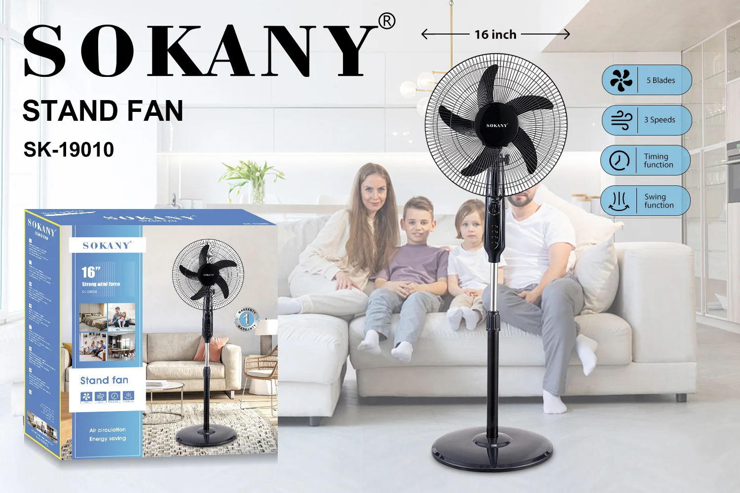 Descubra o Fan de Chão SOKANY 19010: Uma Solução Eficiente para Ventilação em Casa