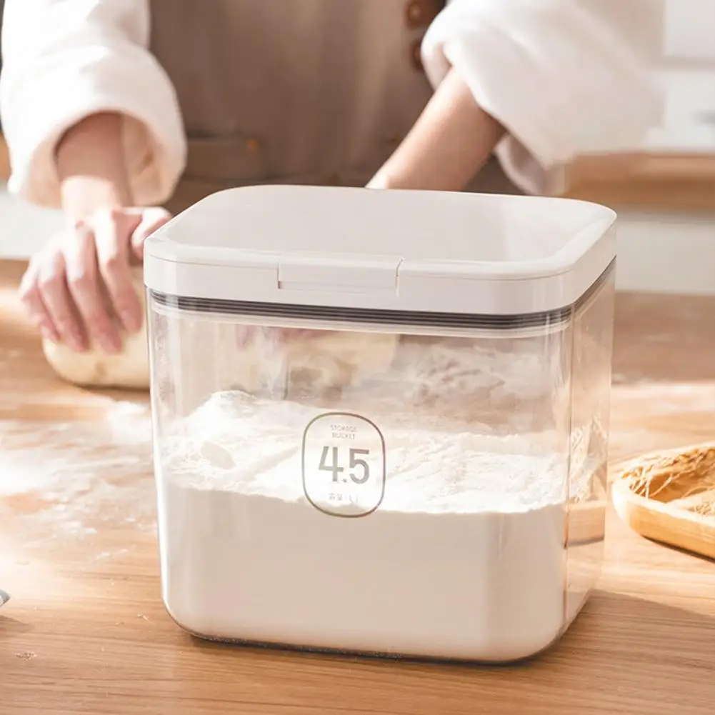 Fresh-keeping Container See-through Storage Box Automatic Sealing Kitchen Storage Box for Rice Cereal Leakproof for Food