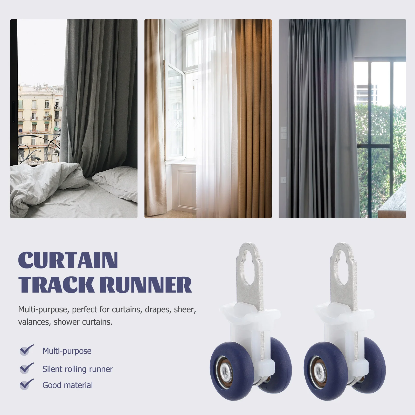

6pcs Curtain Track Silent Runners Mute Gliders For Curtains Drapes Valances Shower Decorative Accessories Roller Carrier