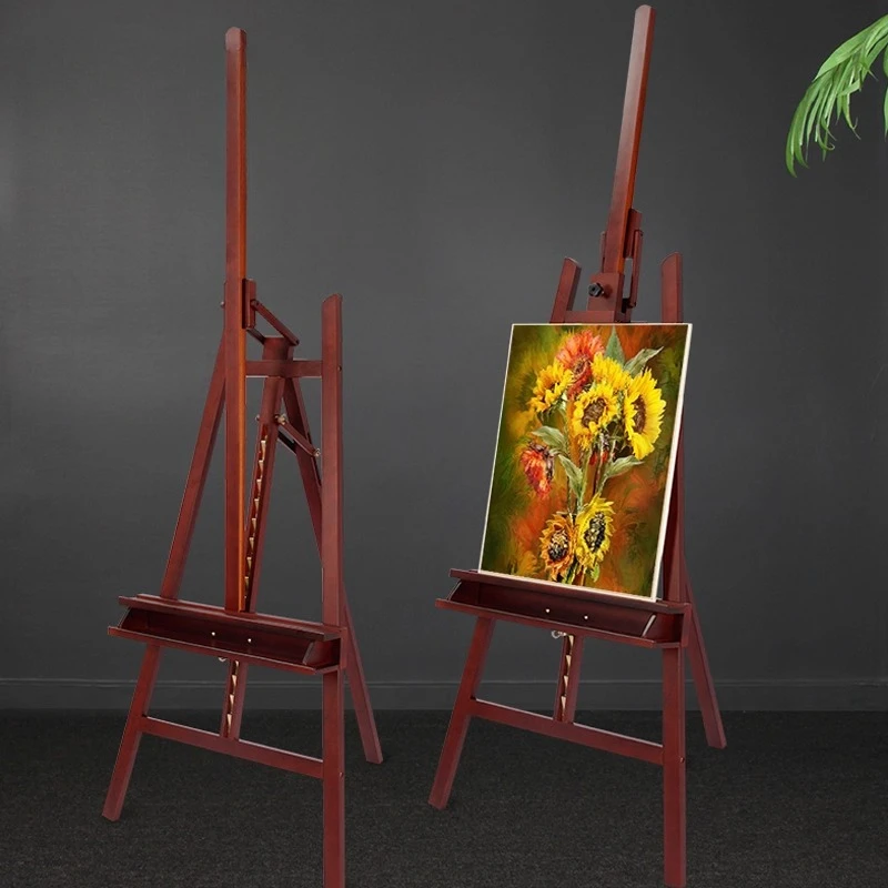 رف رسم زيتي مائل للأمام من خشب الزان 4K قابل للرفع وقابل للطي على شكل لوحة رسم مثلثة رف عرض الغواش #2