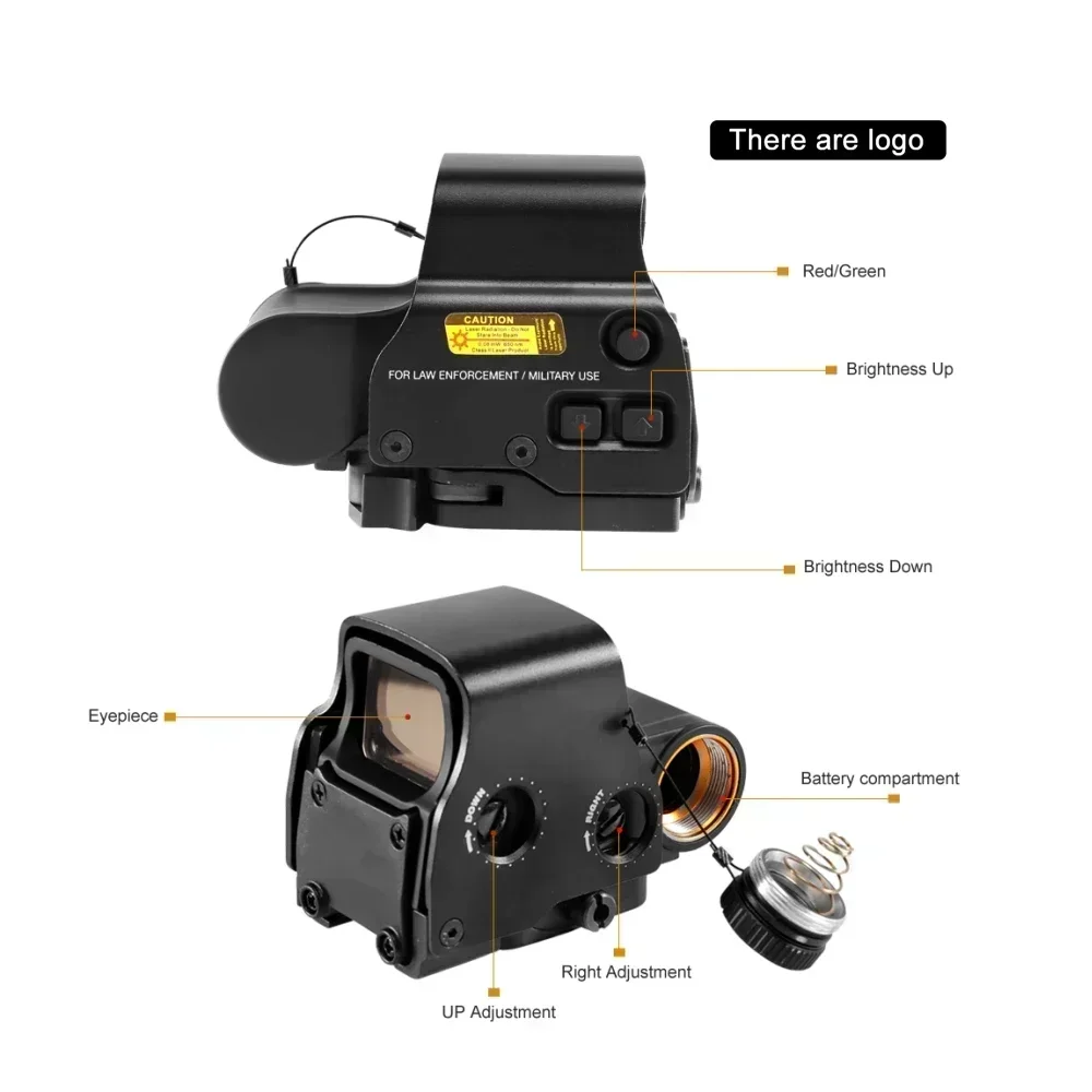 Hot Tactical Optics 3X Holographic Scope Sight with Flip-up Mount 558 Red Green Dot Sight for 20mm Rail Hunting Firearms Airsoft