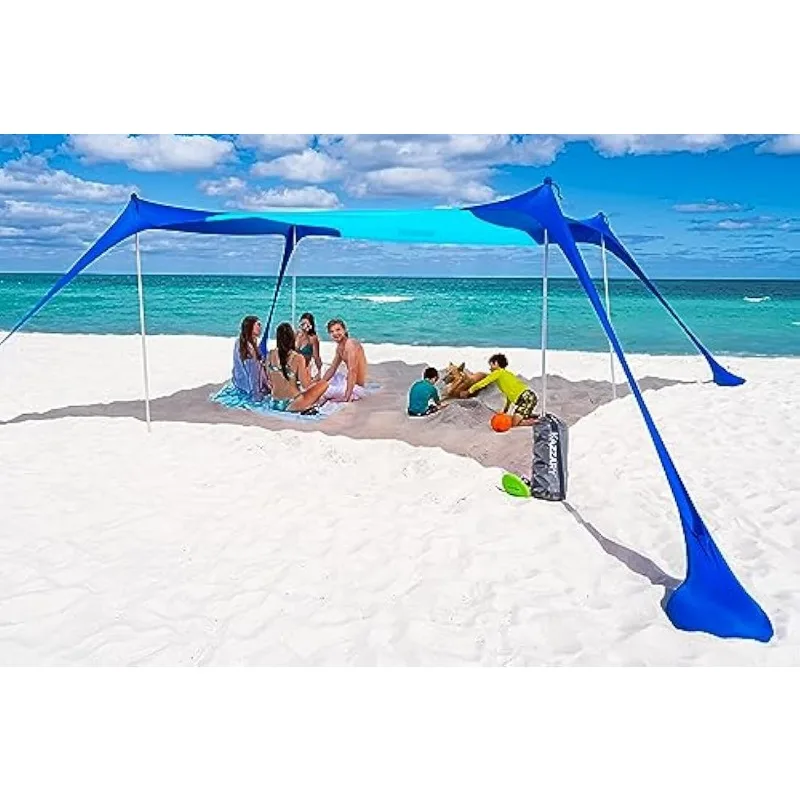 

KAZZARY Beach Canopy Tent Sun Shade UPF50+ Portable Lightweight Outdoor Beach Shade Canopy.