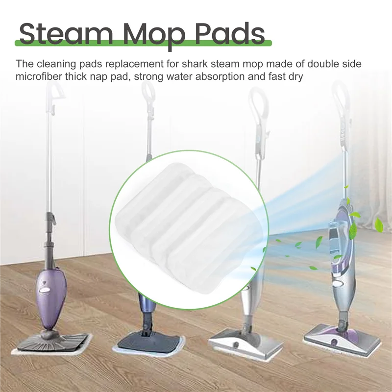 BAAY 4 عبوات من وسادات ممسحة البخار البديلة لـ Shark S3101 S3202 S3250 وسادة تنظيف قابلة للغسل وسادة باخرة للأرضيات الصلبة