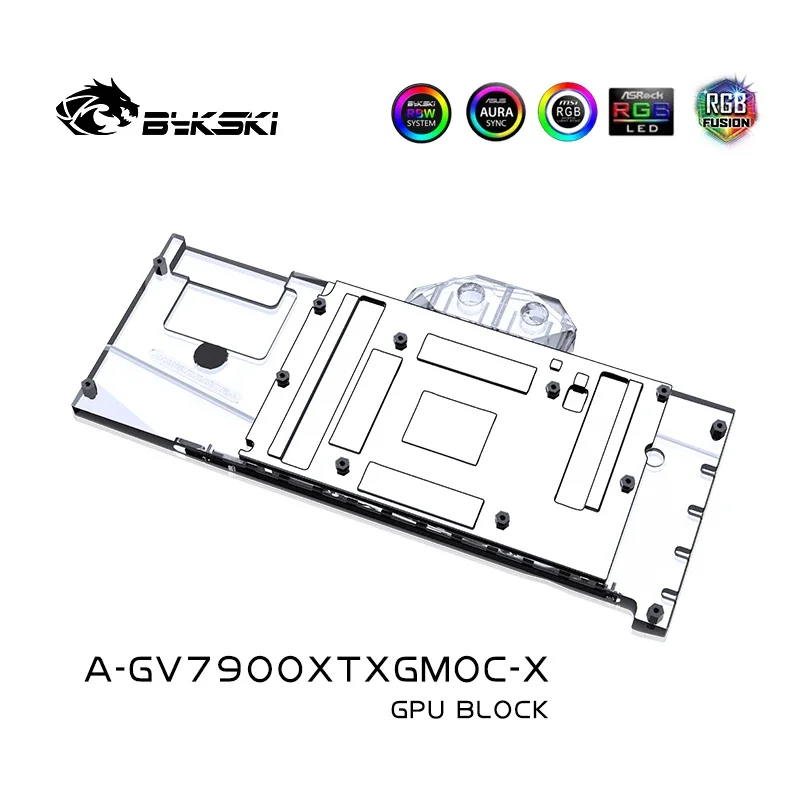 Imagem -04 - Bykski-radiador Refrigerador para Gaming oc Card Amd Radeon rx 7900 Xtx Rgb Aura Aura A-gv7900xtxgmoc-x Waterblock