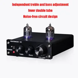 Audiophile Tube Preamplifier HIFI No Background Noise High Bass Adjustment Mini Professional Grade Preamplifier 6K4 Tube