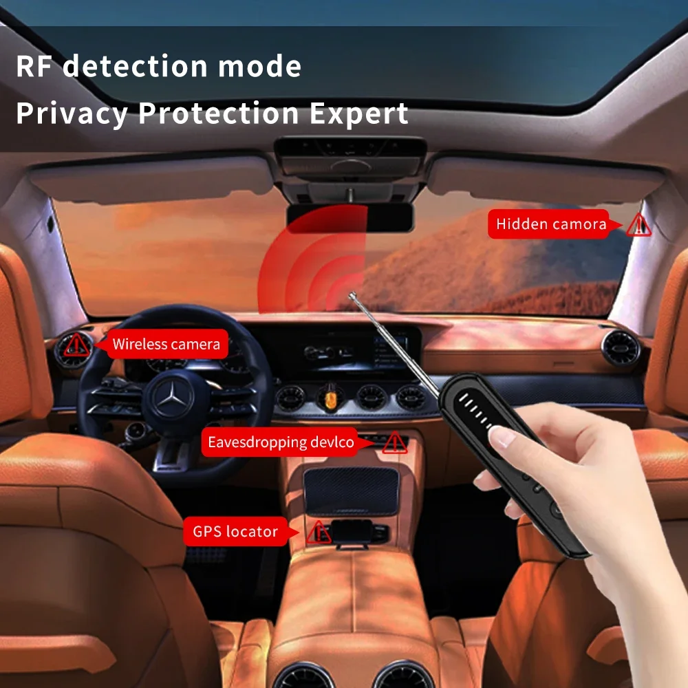 Imagem -03 - Dispositivo sem Fio do Scanner do Sinal do rf Anti Spy Bug Detector Câmera Escondida Finder Gps Tracker Níveis de Sensibilidade