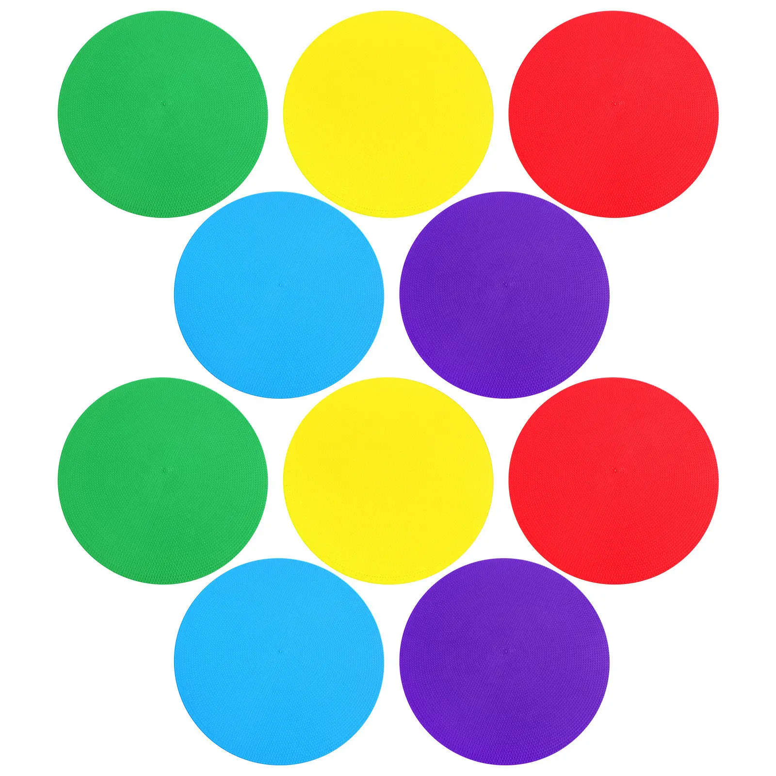 10Pcs Soccer Training Markers Circular Floor Dots Non Slip Poly Spots for Kids Football Basketball Practice Carpet Spot Markers