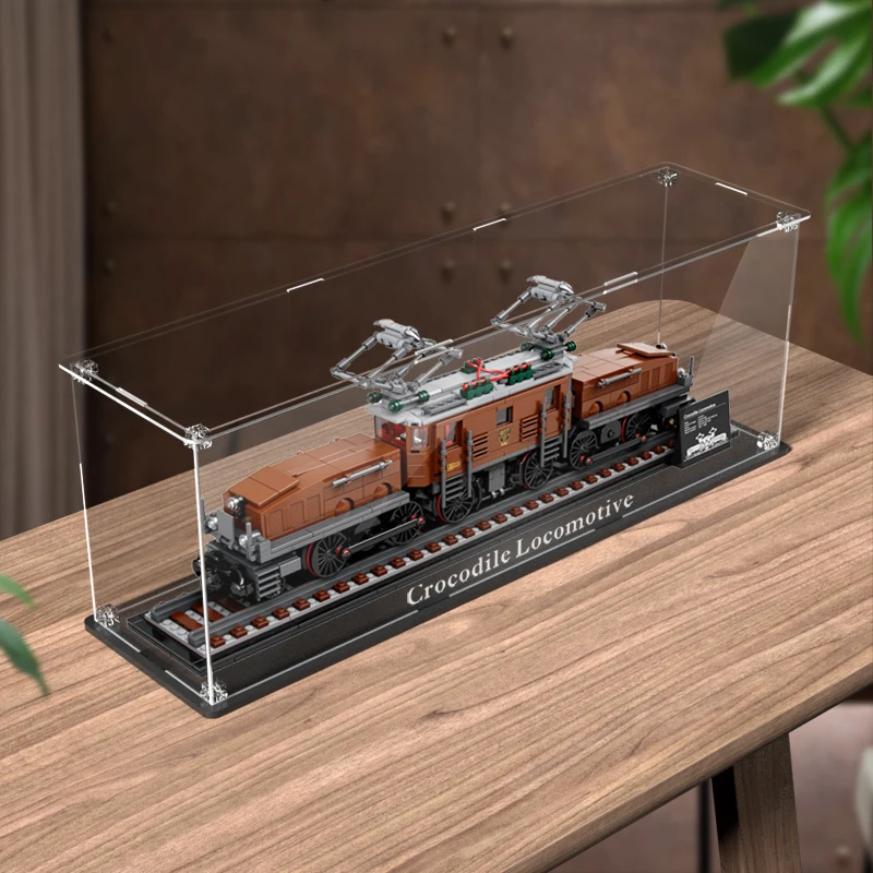 Acrylic Display Box for Lego 10277 Crocodile Locomotive Dustproof Clear Display Case (Toy Bricks Set not Included）