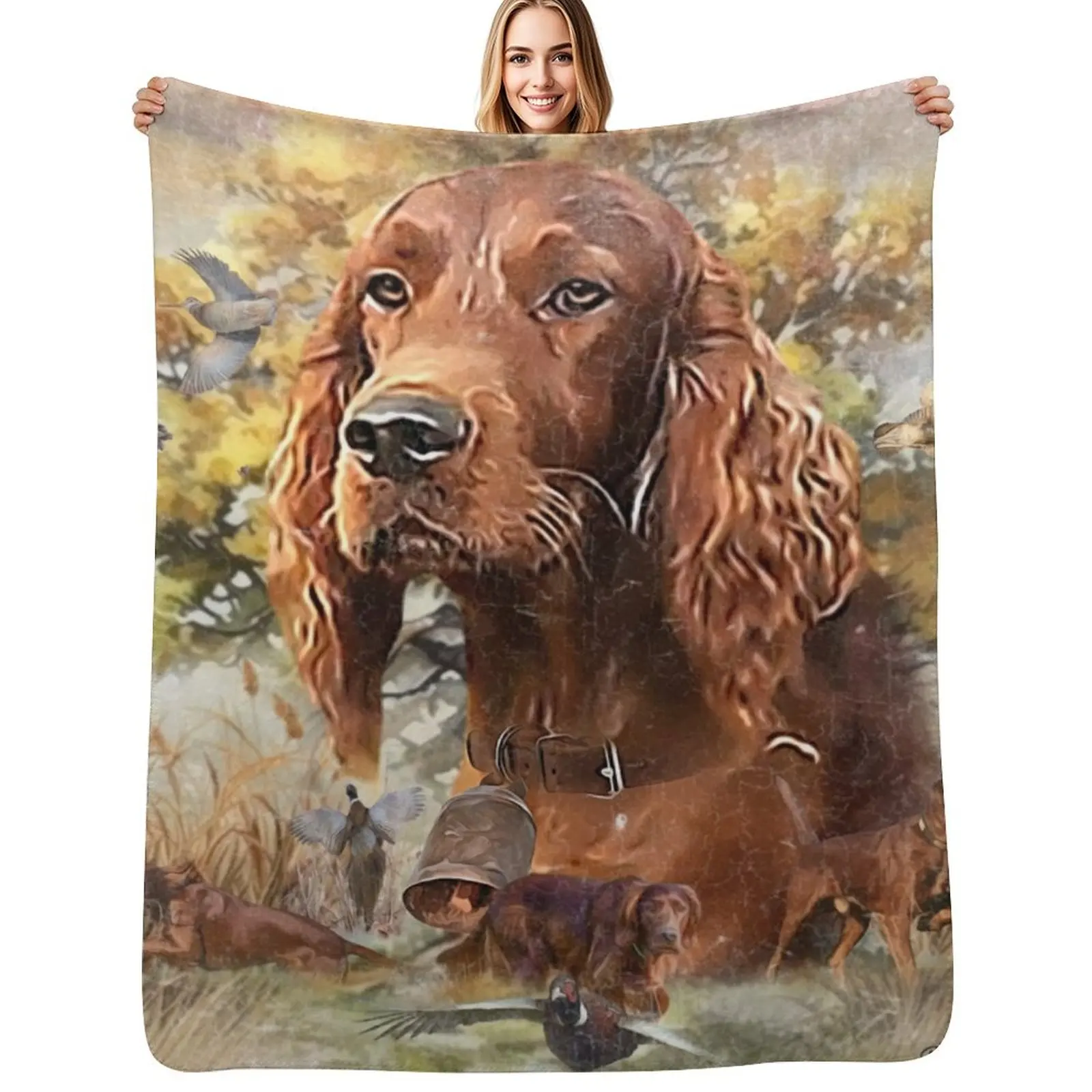 

Irish Setter - Ultimate Upland Bird Dog Throw Blanket Stylish Couch Blanket for Home Living Room