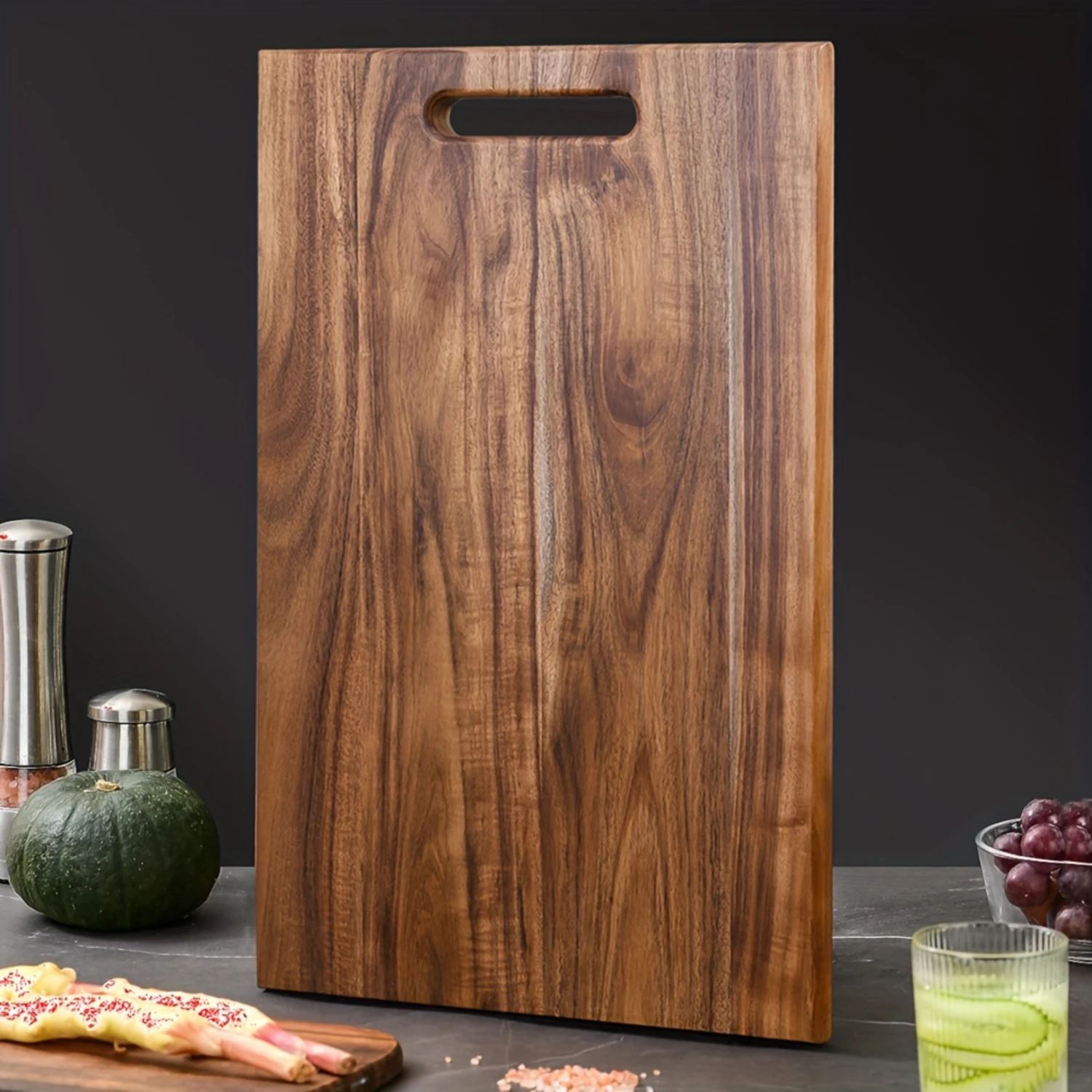 

1pc Large Wooden Butcher Block Chopping Board - Premium Cutting Surface for Meat, Cheese, Bread, Vegetables, and Fruits - Perfec