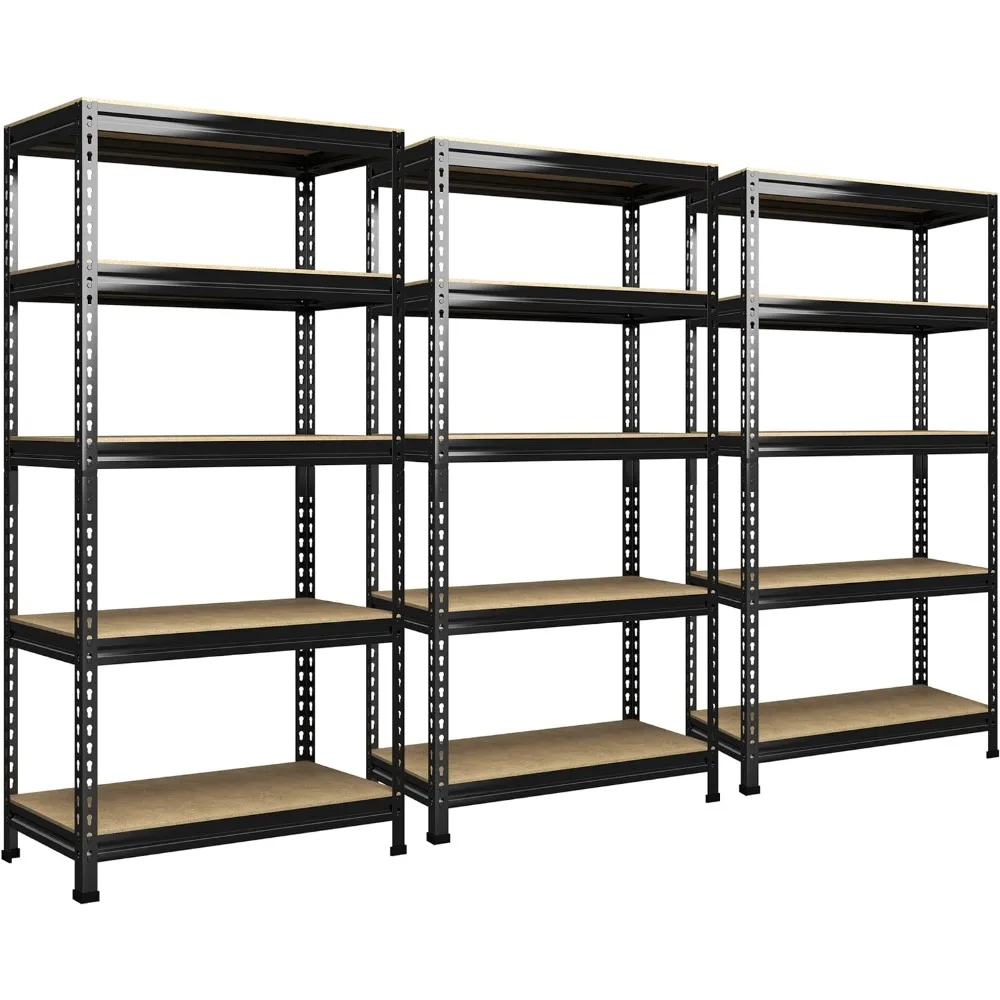 

PrimeZone 32" W 16" D 63" H Storage Shelves - 3 Pack 5 Tier Adjustable Garage Storage Shelving