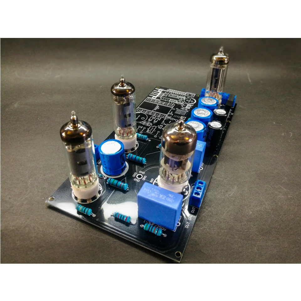 6n2 真空管プリアンプ 真空管アンプ 6z4 6j4 6n1管アンプ真空管プリアンプディキットPCB dc12v電源