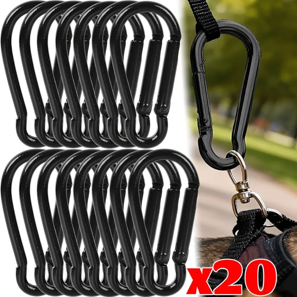 Gourd Shape Aluminum Carabiner Black Hook for Outdoor Camping Hiking Gear Backpack Hanging Buckle Snap Clip Keychain Survival