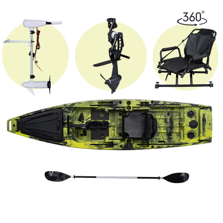 

Luxury 3.81 Meters Fishing Pedal Kayak Motor Single Paddler Canoe for Touring Rivers for Adults HDPE/PE Hull