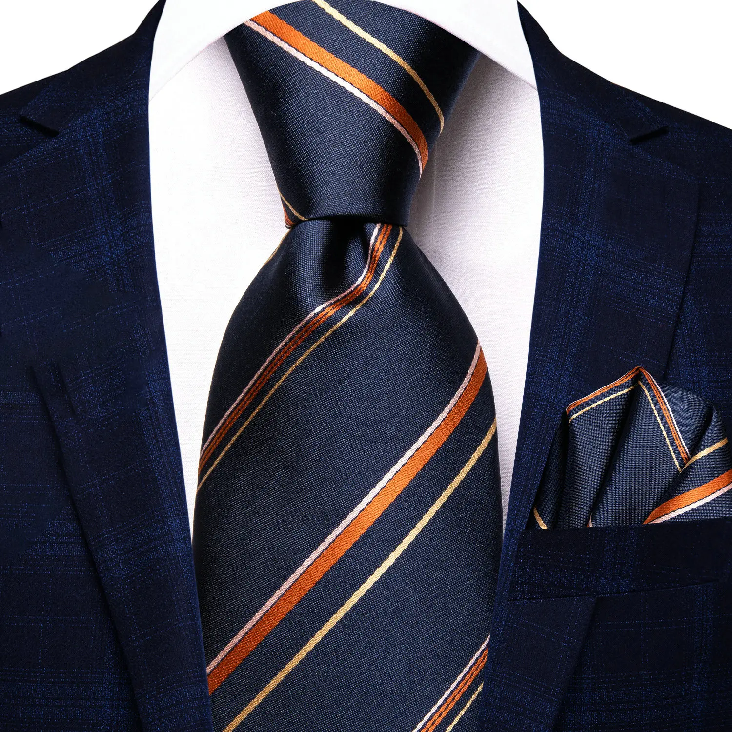 VERVEROW ชุดเนคไทลายทางสีน้ำเง - Men Accessories Elegant บทวิจารณ์และราคา