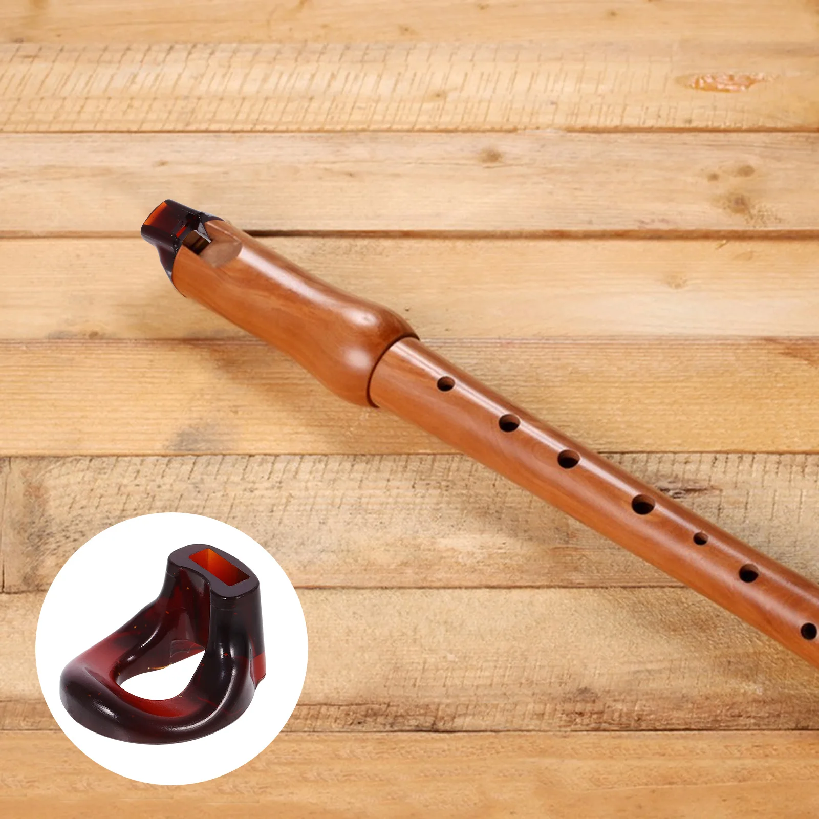 

Blowing Aid Flute Mouthpiece For Beginners Hole Brown Beginner's Instrument