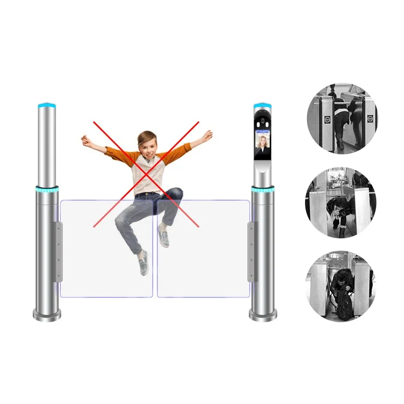 Automatic Cylindrical Luxury Turnstile for Office Building Pedestrian Speed Gate With RFID