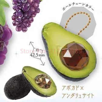 Em estoque stasto organismo x pedra preciosa seção de alimentos abacate verde soja uva pingente charme figura de ação presente