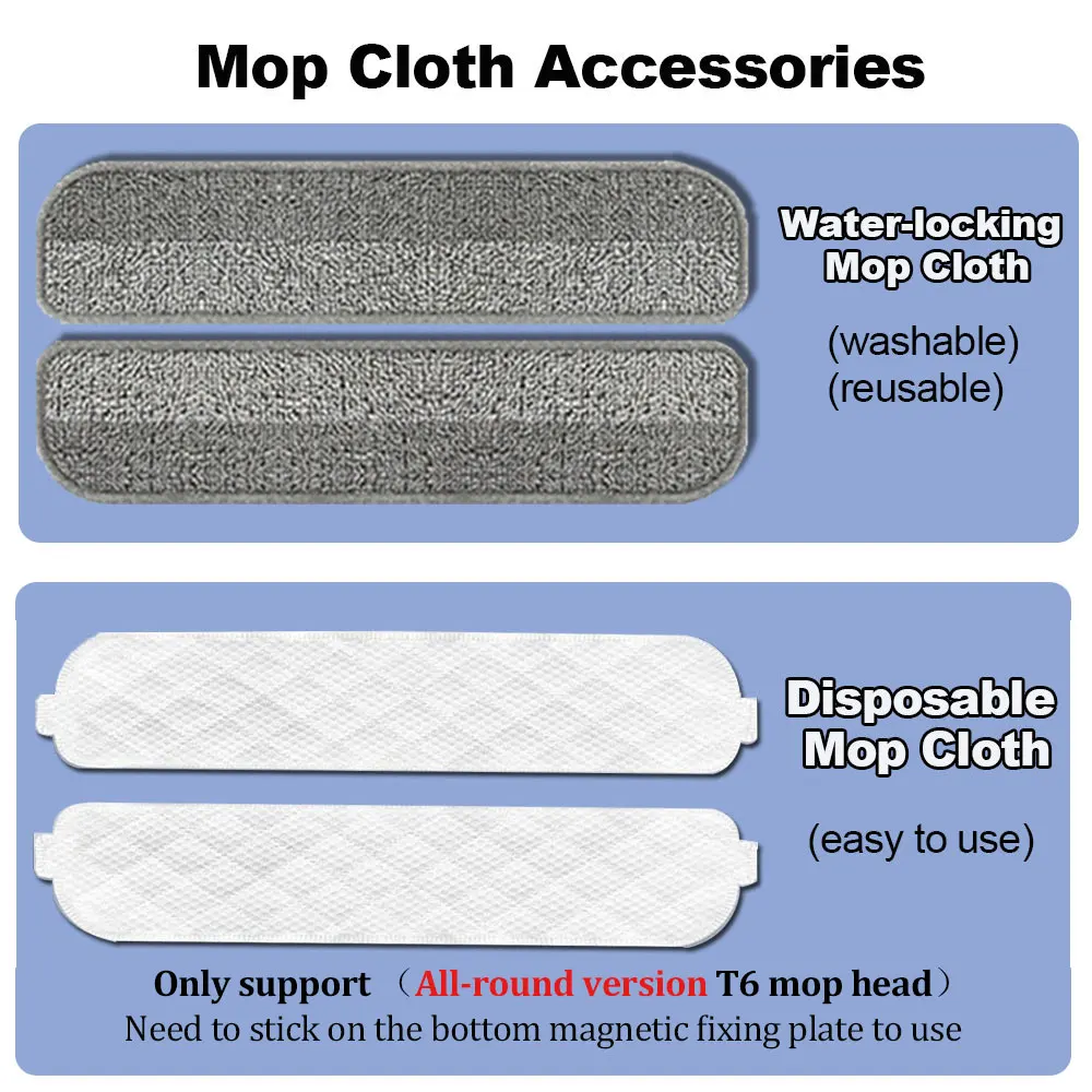 Mop Cloth for Dyson Vacuum Cleaner T6 Electric Mop Head Accessories,Disposable & Reusable Home Floor Cleaning Cloths