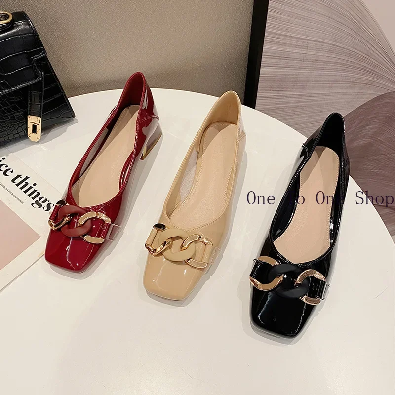 

Маленькие кожаные туфли, новинка 2024, лакированные туфли на толстом каблуке, женские туфли на высоком каблуке, модная натуральная кожа Мэри Джейн