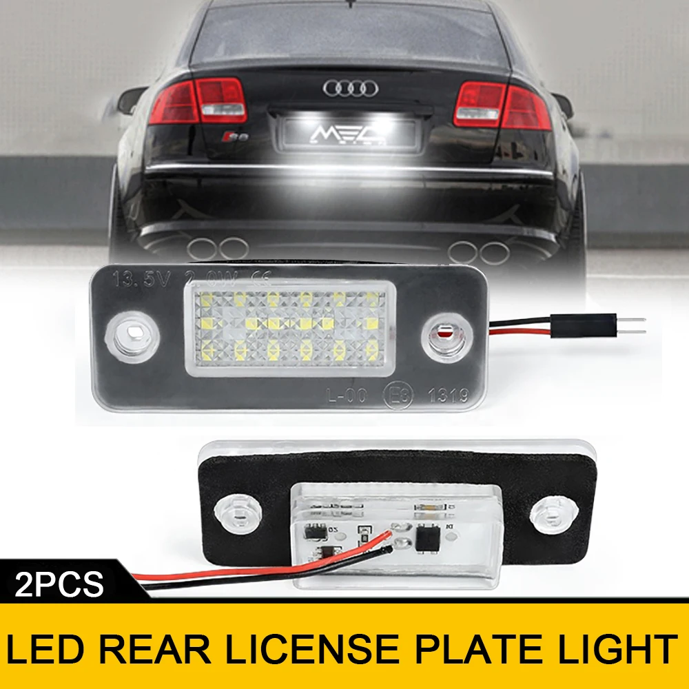 

2x Canbus LED Rear Tail License Number Plate Lights For Audi A8/S8 Quattro D3 4E2 4E8 Car Styling OEM # 4E0943021