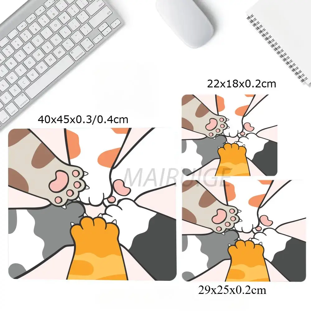 Tappetino per mouse con artigli di gatto 40X45 Tappetini per tavolo da gioco per ufficio per computer quadrati grandi Tappetini per mouse antiscivolo in gomma Tappetini per scrivania per decorazioni piccole