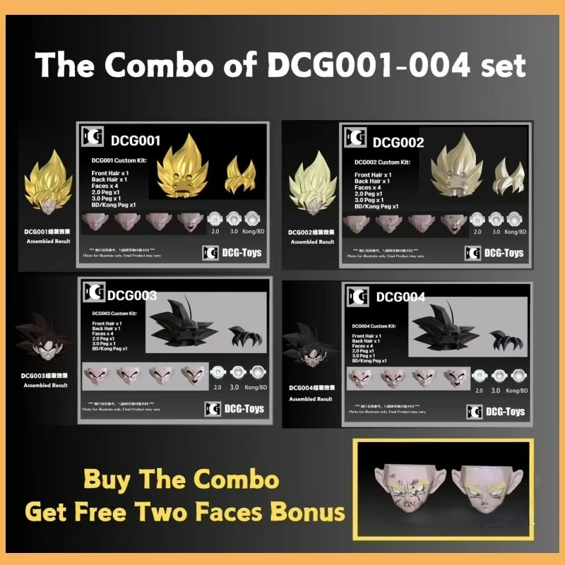 

【Shipping Within 24 Hours of Purchase】DCG Toys Dragon Ball Z SHF Super Saiyan SSJ Son Goku Heads Kit Anime Action Figure Model