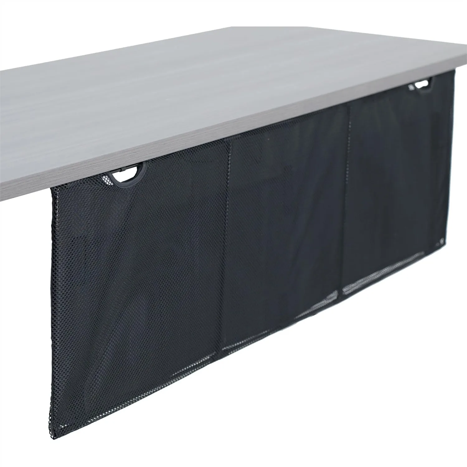 

Under Desk Privacy Screen 48 inch Cable Management Sleeve, Black Wire Hider with Mesh Pockets