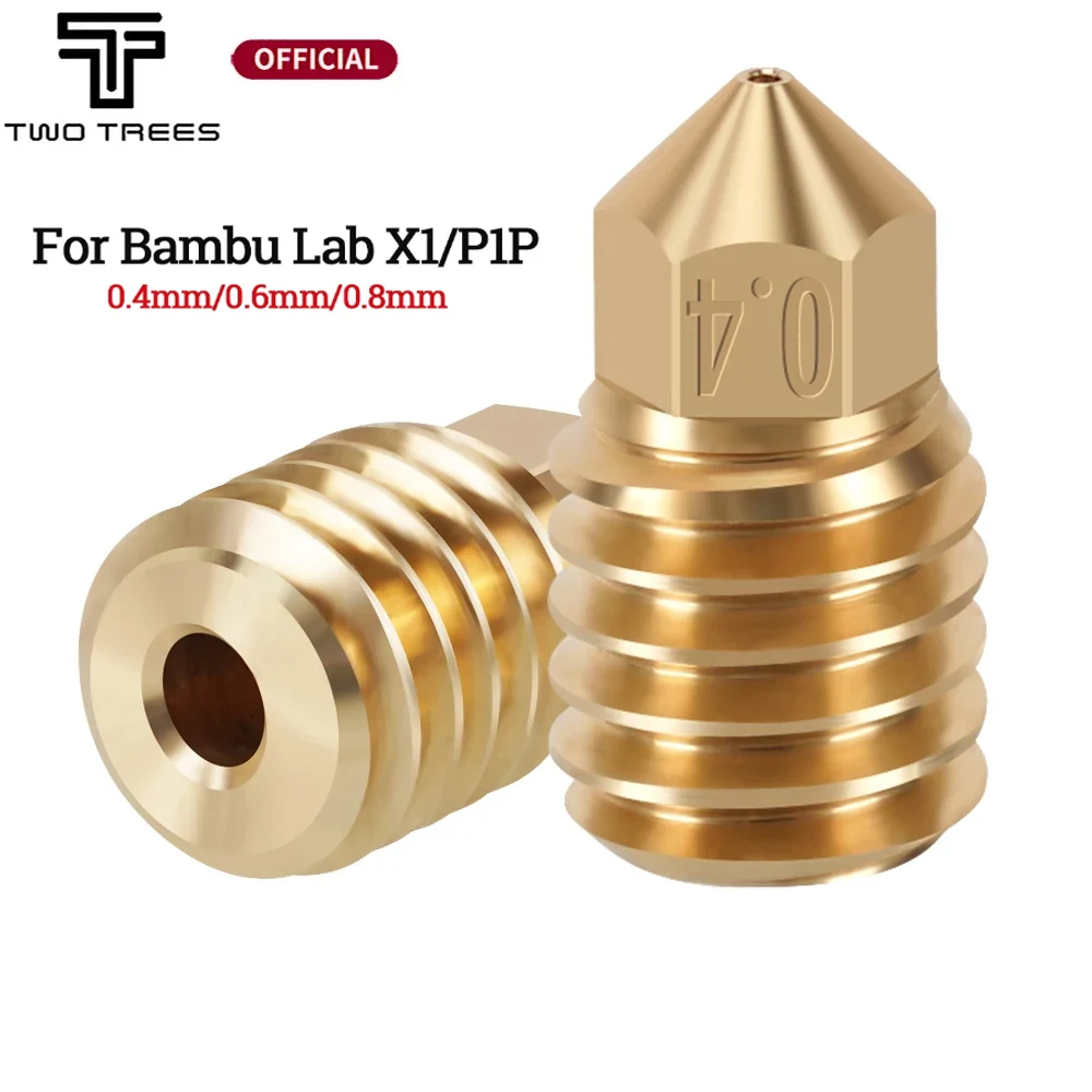 

For Bambu X1 P1P Brass nozzles 500℃ hard steel Nozzle for 1.75mm Filament 0.4-1.2mm for Bambulab x1 Carbon 3D Printer Hot End