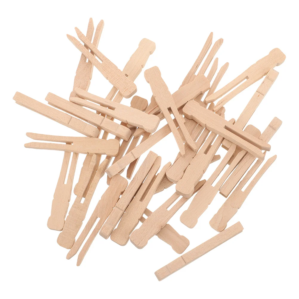 

50pcs Wooden Clothespins For Laundry Large Natural Wood Drying Clips Smooth No Burrs Secure Grip For Socks Pants Skirts Home