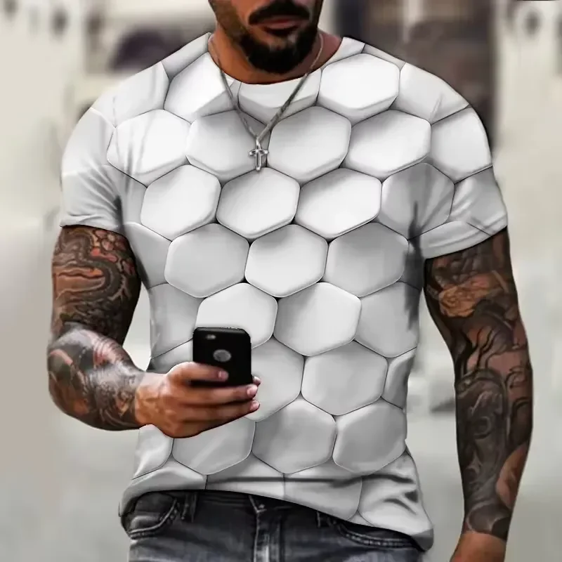 3D Digital Print T Shirt Men Fashion Hip Hop O Neck Short Sleeve Tops Abstract Harajuku Oversized Tees Streetwear Casual