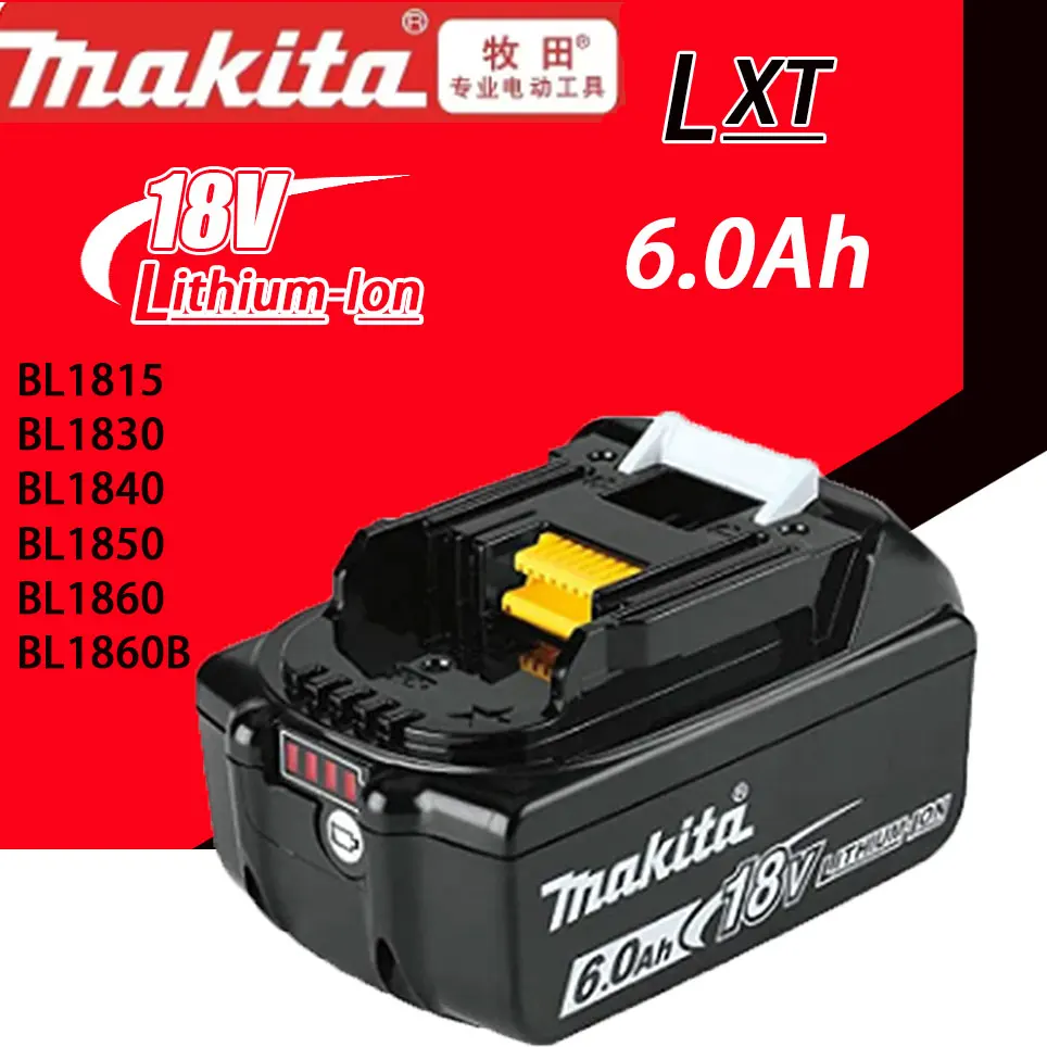 

Makita Original 18V Makita 6000mAh Lithium ion Rechargeable Battery 18v drill Replacement Batteries BL1850 BL1860 BL1830 BL1860B