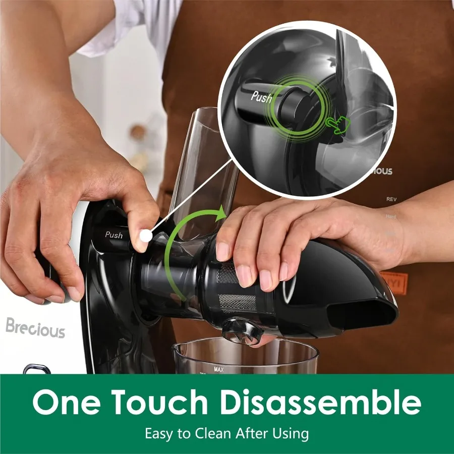 عصارة مضغ بطيئة مع تقنية الضغط البارد تتميز وضعين للسرعة ومحرك هادئ مثالي لاستخراج العصير من