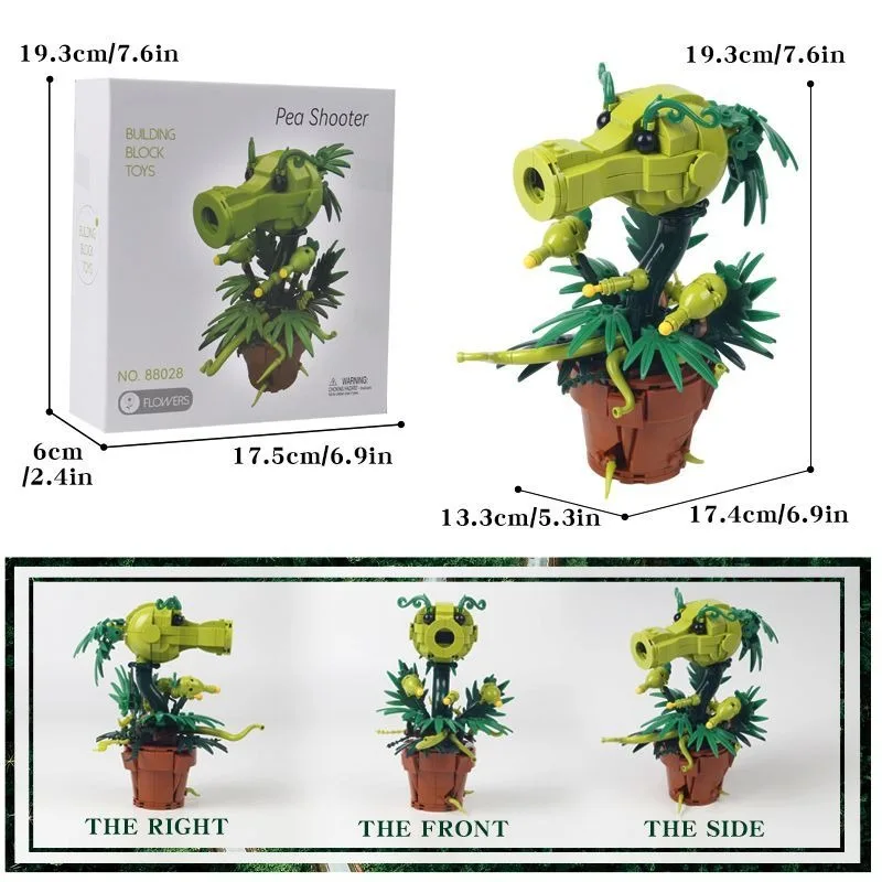 Plants vs. Zombies Carnivorous Plant Model Building Blocks Bricks Figure Kits Set Peashooter Gatling Pea Shooter Toys For Gift