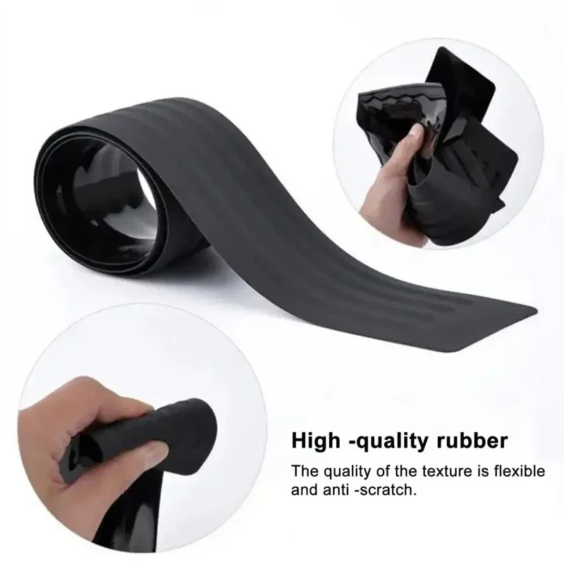 For Audi Q4 e-tron Car Trunk Sill Anti-Scratch Guard Strip Rear Bumper Rubber Protector Decorative Cover Sticker 4