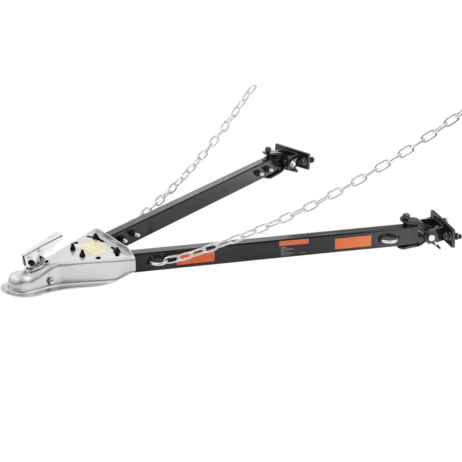 Tow Bar, 5500 lbs Capacity with Chains, Powder-Coating Alloy Steel Bumper-Mounted Universal, Coupler Fits 2-Inch Ball Hitch