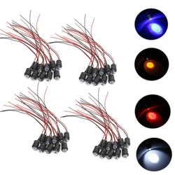 10 Pcs/Set 12V 10mm Pre-Wired Constant LED For Ultra Clear Bulb Cable Prewired Led Lamp 100,000 Hours 12V Indicator LED Beads