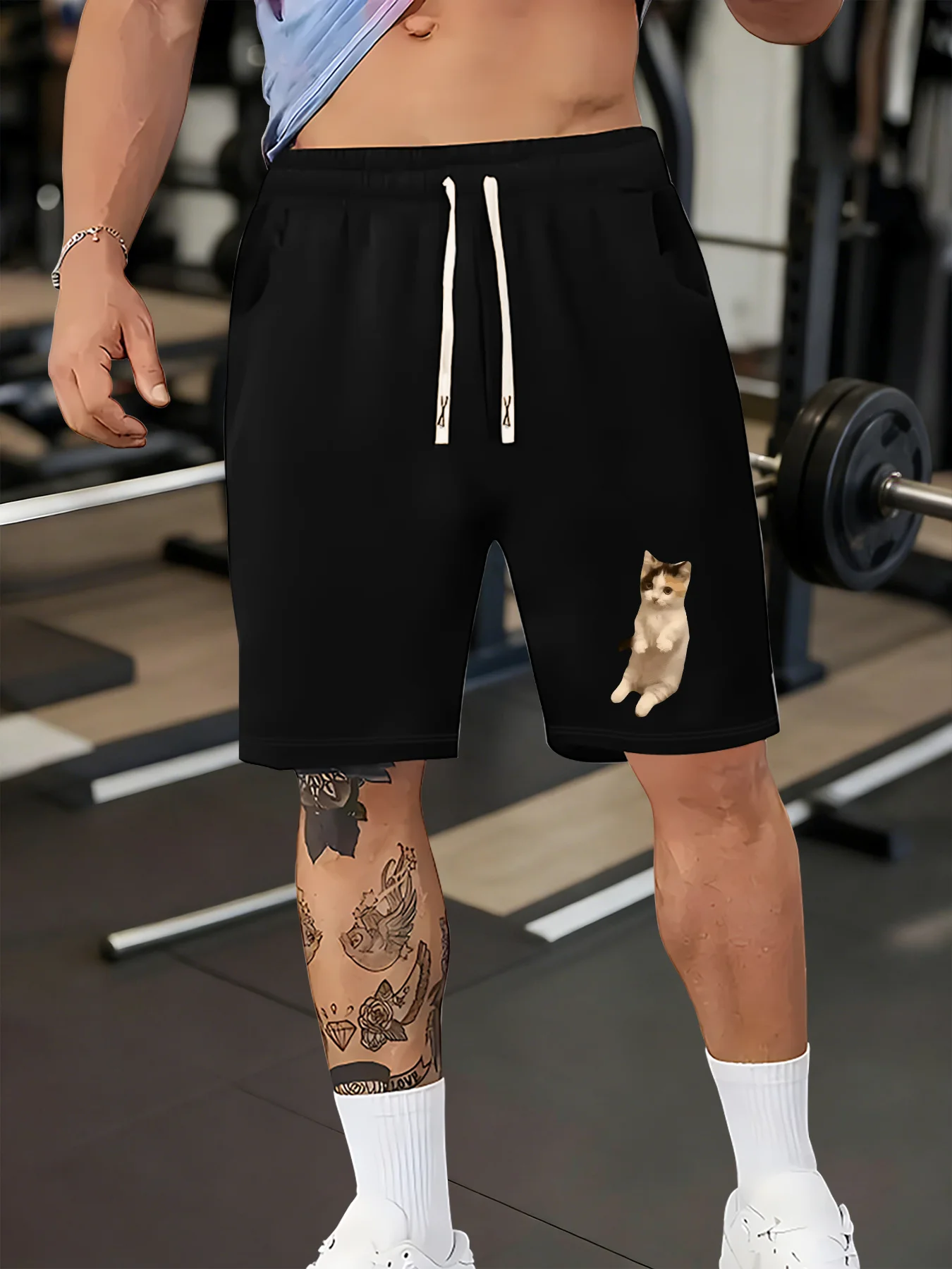 

Мужские модные повседневные спортивные шорты с узором из чистого хлопка, дышащие и прочные, идеально подходят для летних путешествий и отпуска.