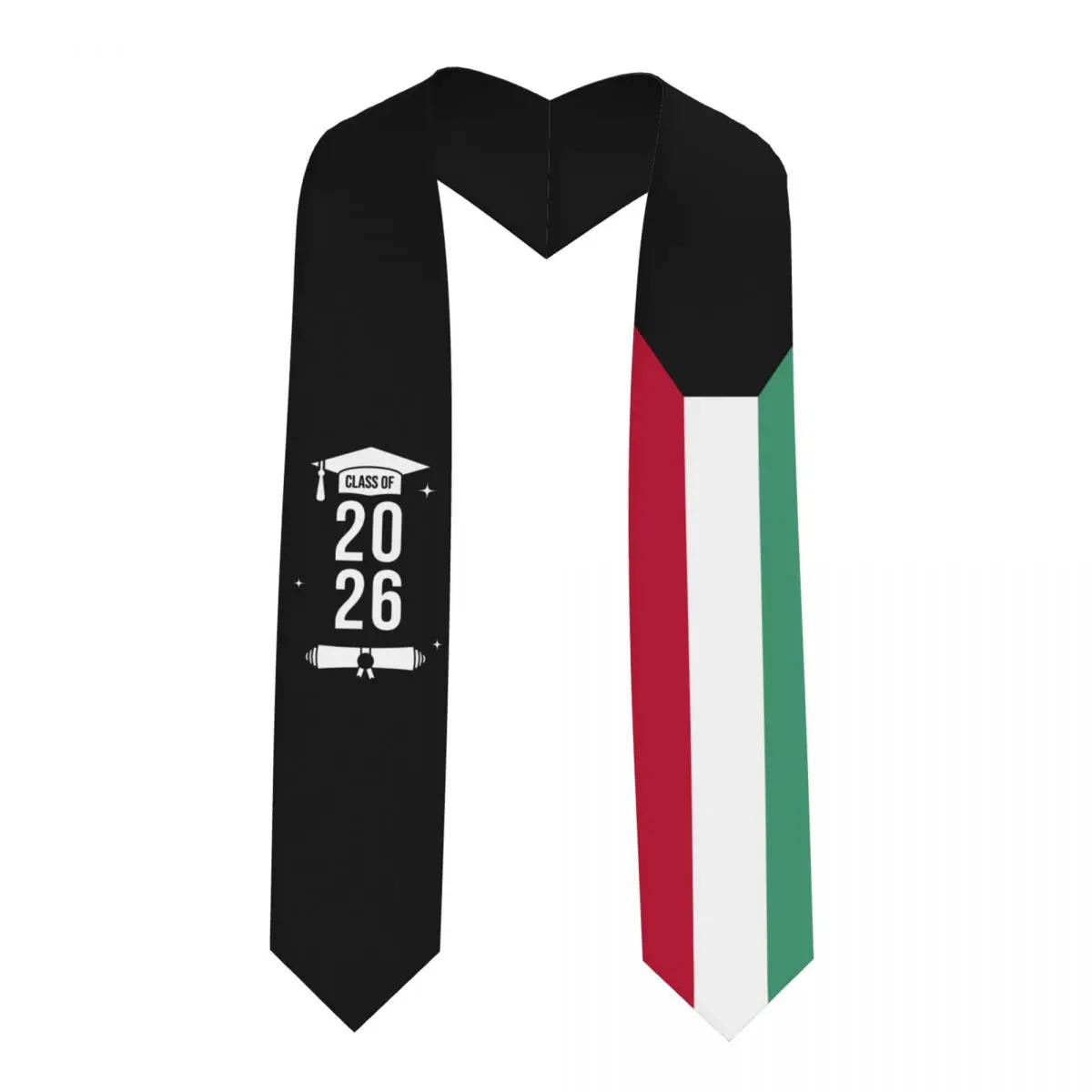 

Class Of 2026 Kuwait Flag Graduation Stole Sash Scarf For International Students Proud 183CM Long