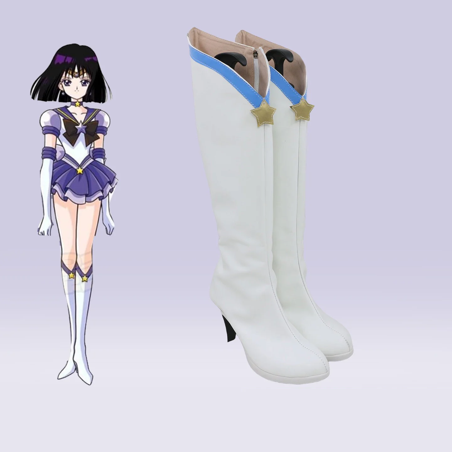 Tomoe Hotaru-zapatos de Cosplay de Anime, accesorios de Cosplay, botas blancas, zapatos de Carnaval de Halloween, ropa de juego de rol hecha a medida