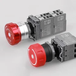 LB22SA2 metal emergency stop button switch High current with light Red green 24V self-locking XB2-BA31/42