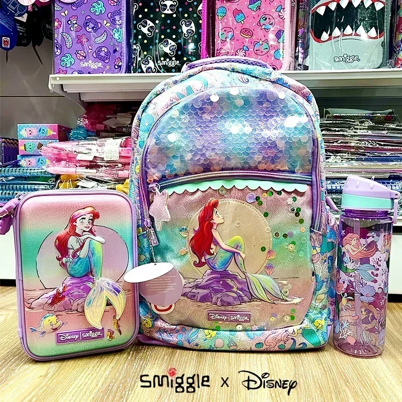 

Оригинальная школьная сумка Disney Australia Smiggle в виде русалки, Детские канцелярские принадлежности, школьная Ручка, рюкзак для обеда, детский подарок