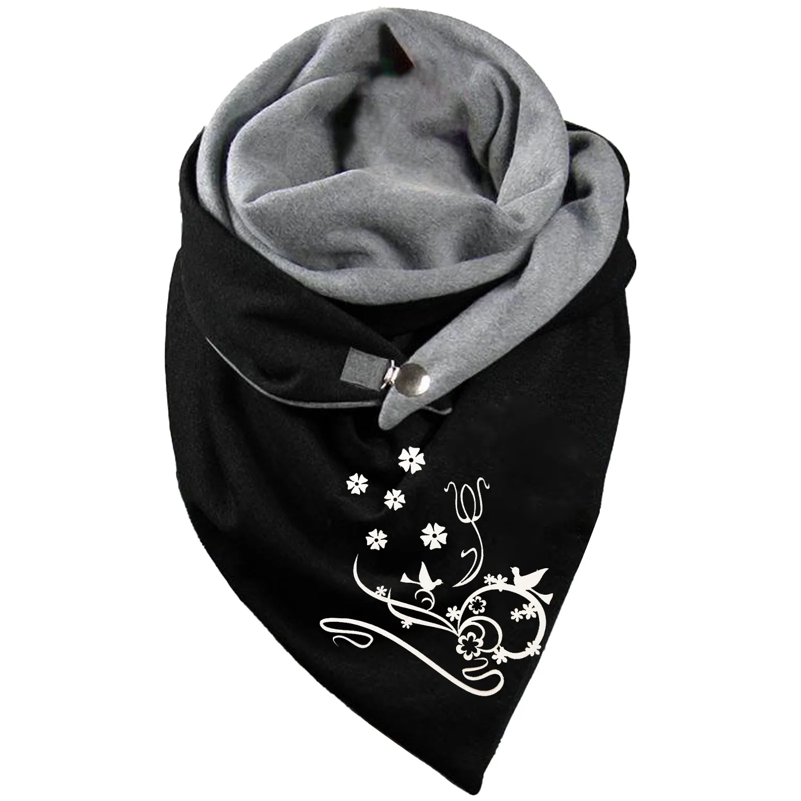 Women\'S Scarf Warm Fashion Soft Wrap Scarve Shawls Unisex Pashmina Wrap Foulard Cotton Print Button Winter Cashmere Scarf Shawl